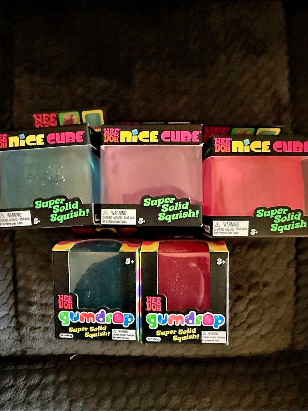 NeeDoh Nice Cube / Gumdrop Super Solid Squish Toy Set